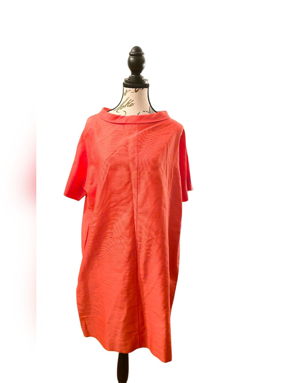COS Ribbed Knit Top in Coral Orange
